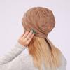 New Pleated Fleece Women's Pullover Hat Autumn and Winter Knitted Checkered Ear Protection Warm Hat