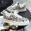 Fashion 2025 new spring comfortable thick baseplate shoes men's Korean version trend increase casual men's shoes printed canvas shoes