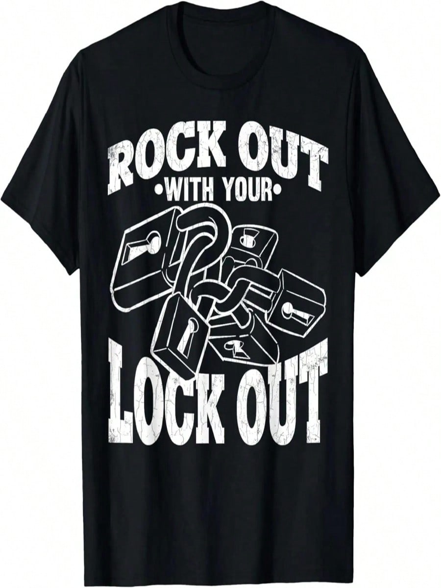 unisex Rock Out With Your Lock Out Locksmithing Locksmith Graphic T-Shirt S разноцветный