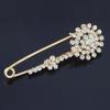 Korean Fashion Gold Rhinestone Snowflake Brooch Scarf Buckle Crystal Pin for Sweater/Shirt