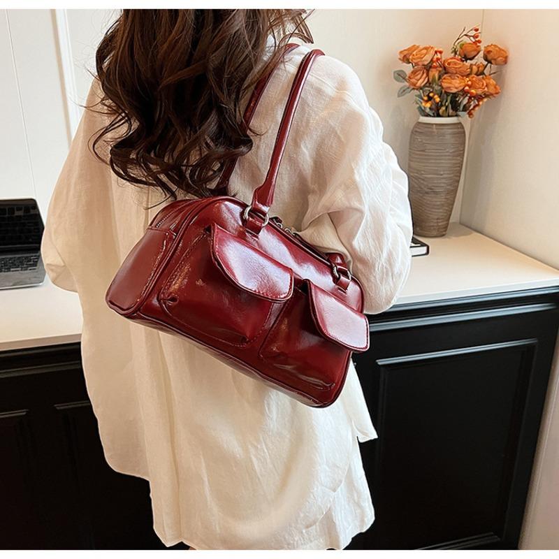 Bowling Bag Niche Boston Single Shoulder Handbag Underarm Bag