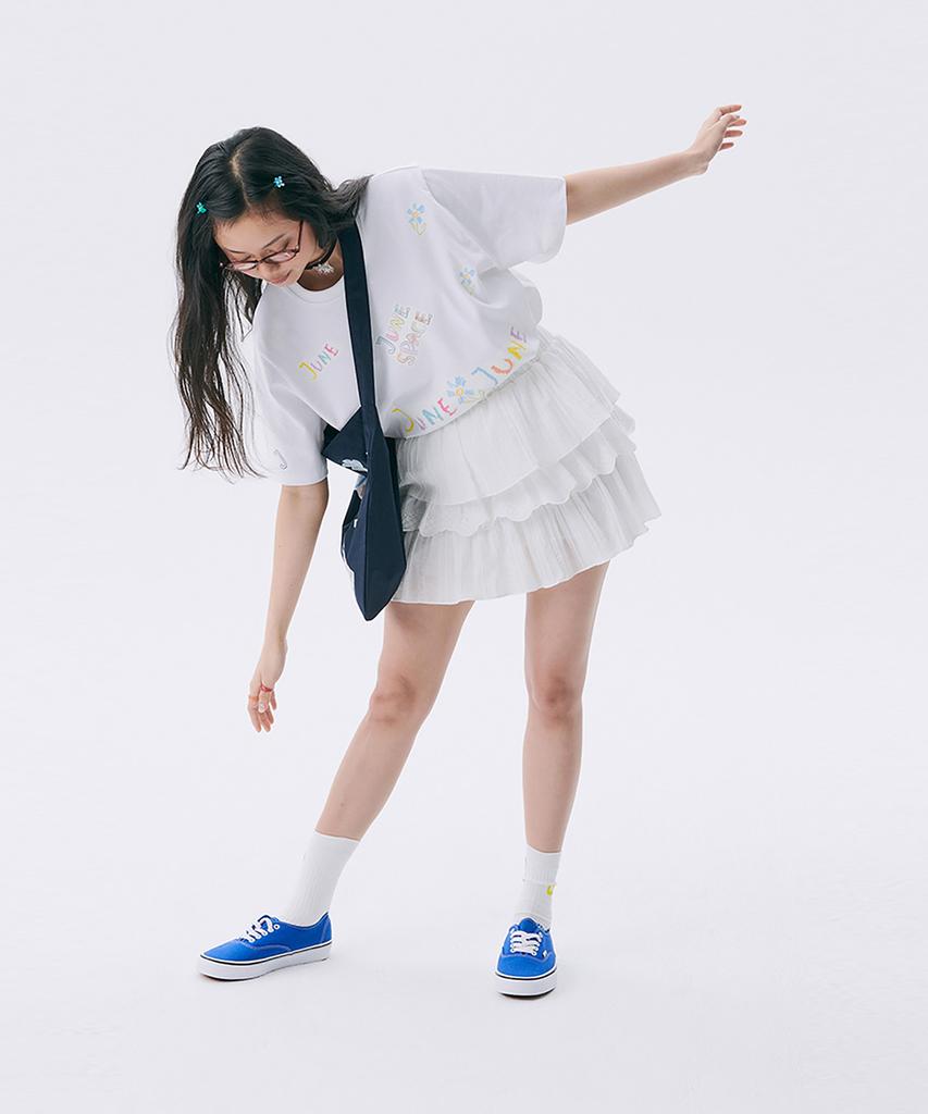 JUNEJUNE SPACE June Drawing T-Shirt_White