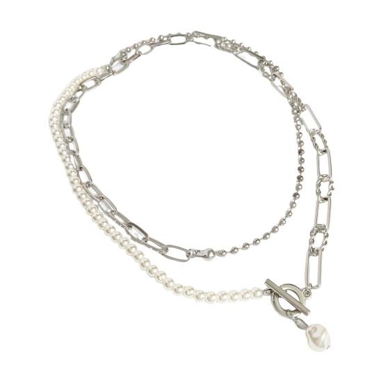 

Жіноче намисто з підвіскою зі штучних перлів, геометричний порожнистий ланцюжок, бантик, хрестик, пензлик, регульований у королівському стилі в стилі ретро, ​​ювелірні вироби на шию для коктейльної вечірки A