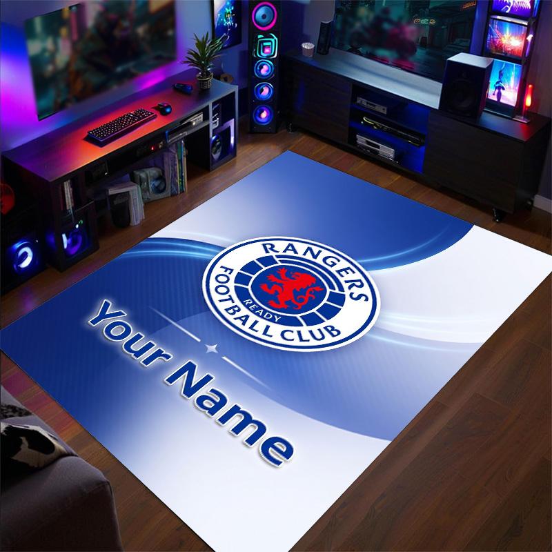 Crystal Velvet Rug Rangers FC Print Custom Name Text Floor Mat Home Decor
