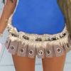 Resin Buckle Leopard Print Plush Belt Furry Jazz Dance Costumes Accessory  Streetwear