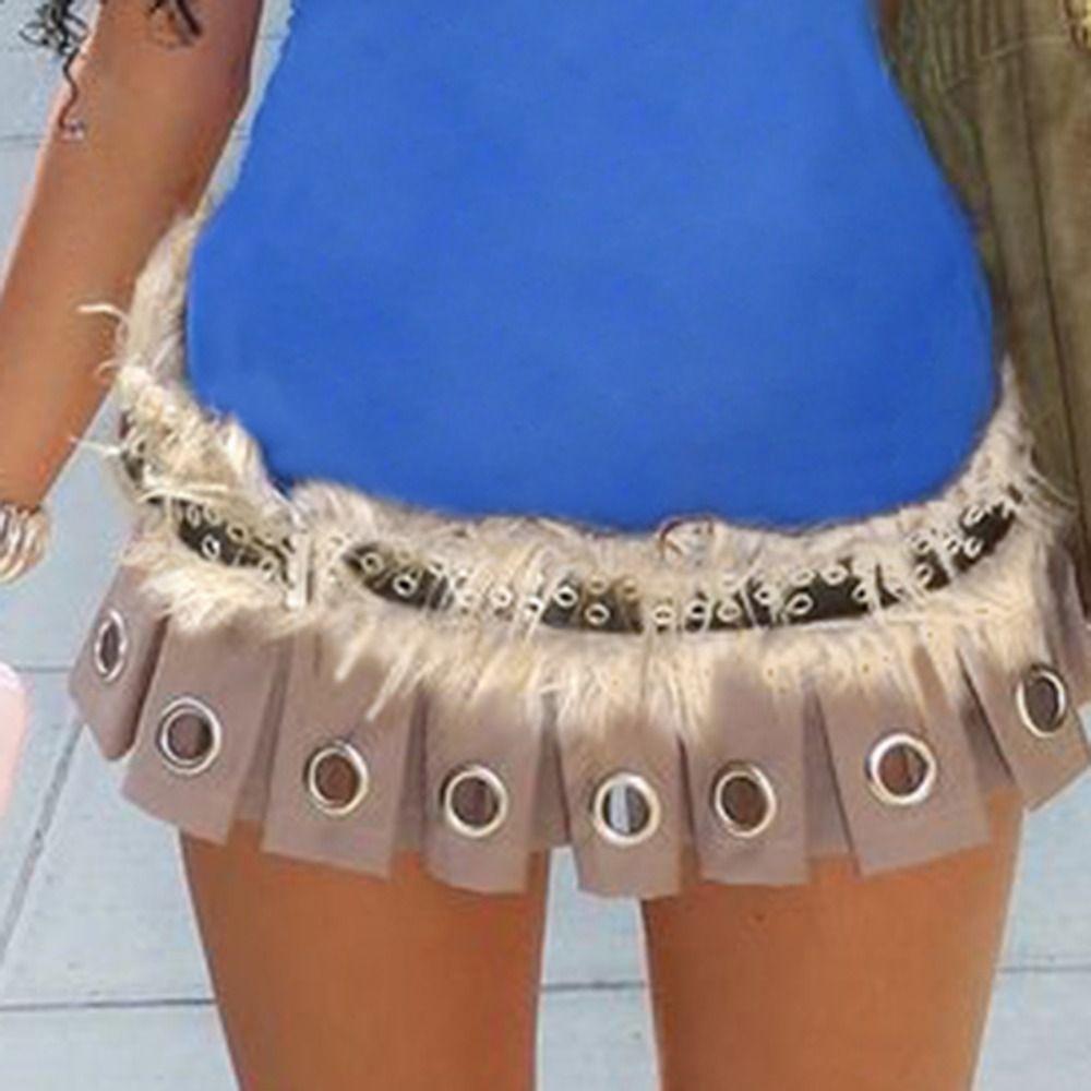 Resin Buckle Leopard Print Plush Belt Furry Jazz Dance Costumes Accessory  Streetwear