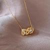 Zirconia Love Heart Movable Necklace for Women - High-End, Versatile Valentine's Day Gift. Douyin Accessories.