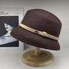 High Quality Autumn and Winter Fashion Hat Socialite Style Wool Basin Hat Bucket Hat French Retro British Elegant Top Hat