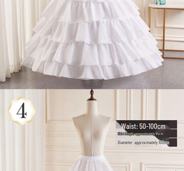 Verstelbare Puffy Bruids Petticoat Onderrok met Visgraat Middenlengte voor Bruiloft of Lolita Jurken.