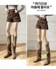 2026 Summer American Retro High Waist Wide Leg Cargo Denim Shorts for Women