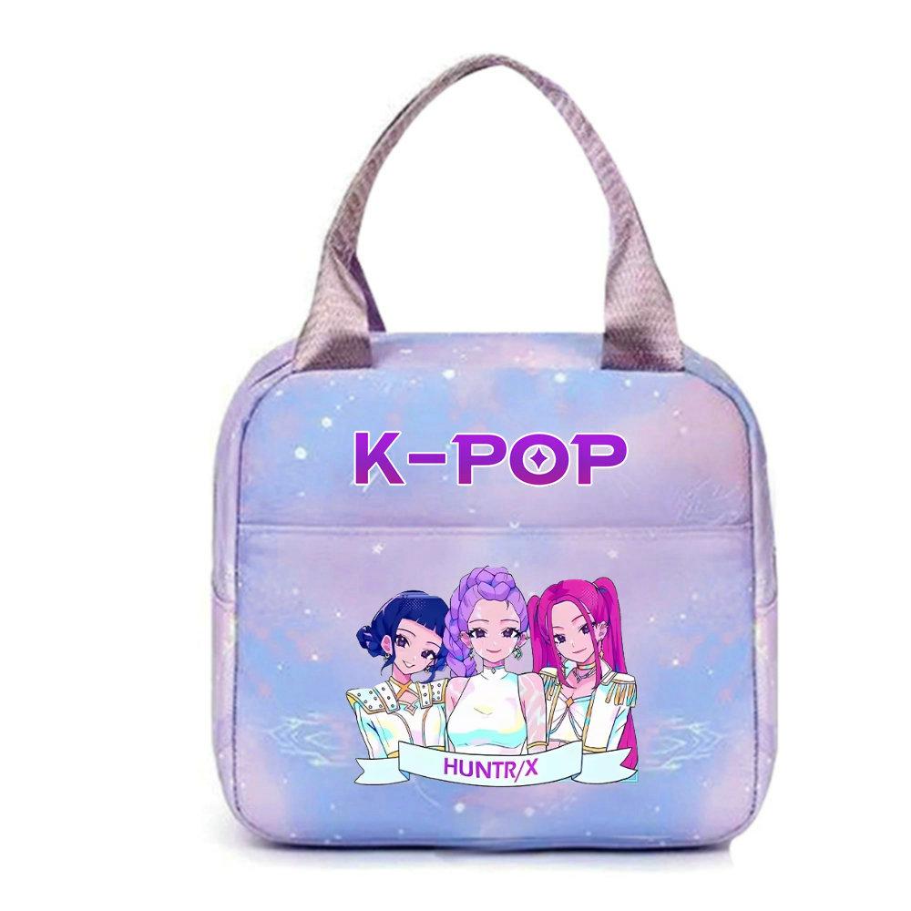 KPop lovci démonů Kancelářští pracovníci S obědovým sáčkem Přenosný izolovaný velkokapacitní obědový sáček Taška přes rameno Dvouúčelový