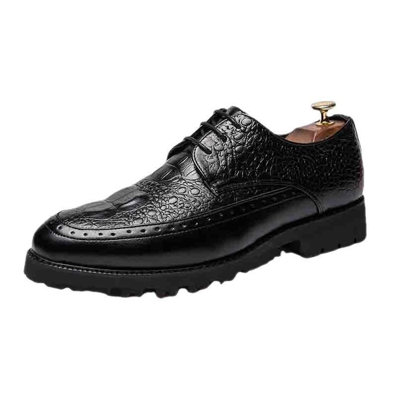 Men's shoes winter velvet warm leather shoes men's wedding groom shoes Korean version trendy versatile leather shoes