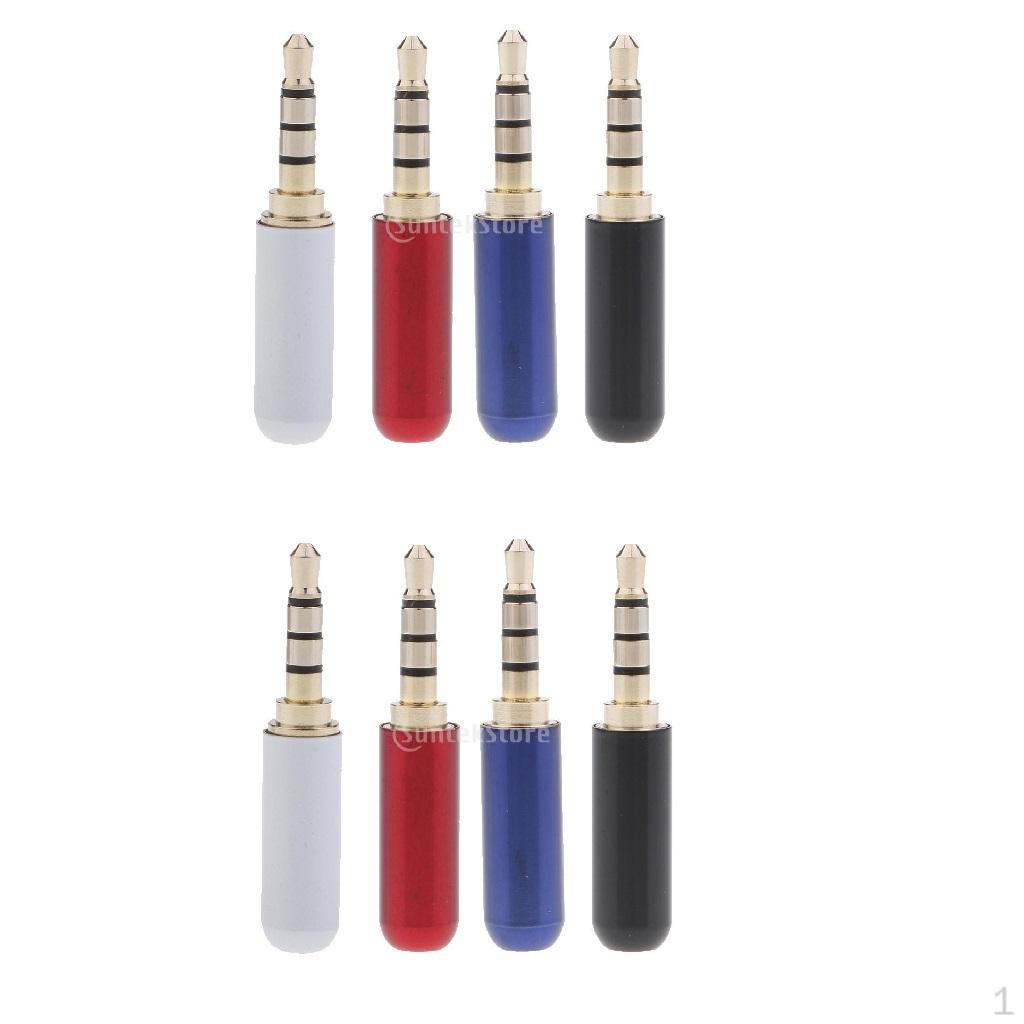 

8 Pieces 3.5mm 1/8 4 Pole Male Plug A/V Solder Connector