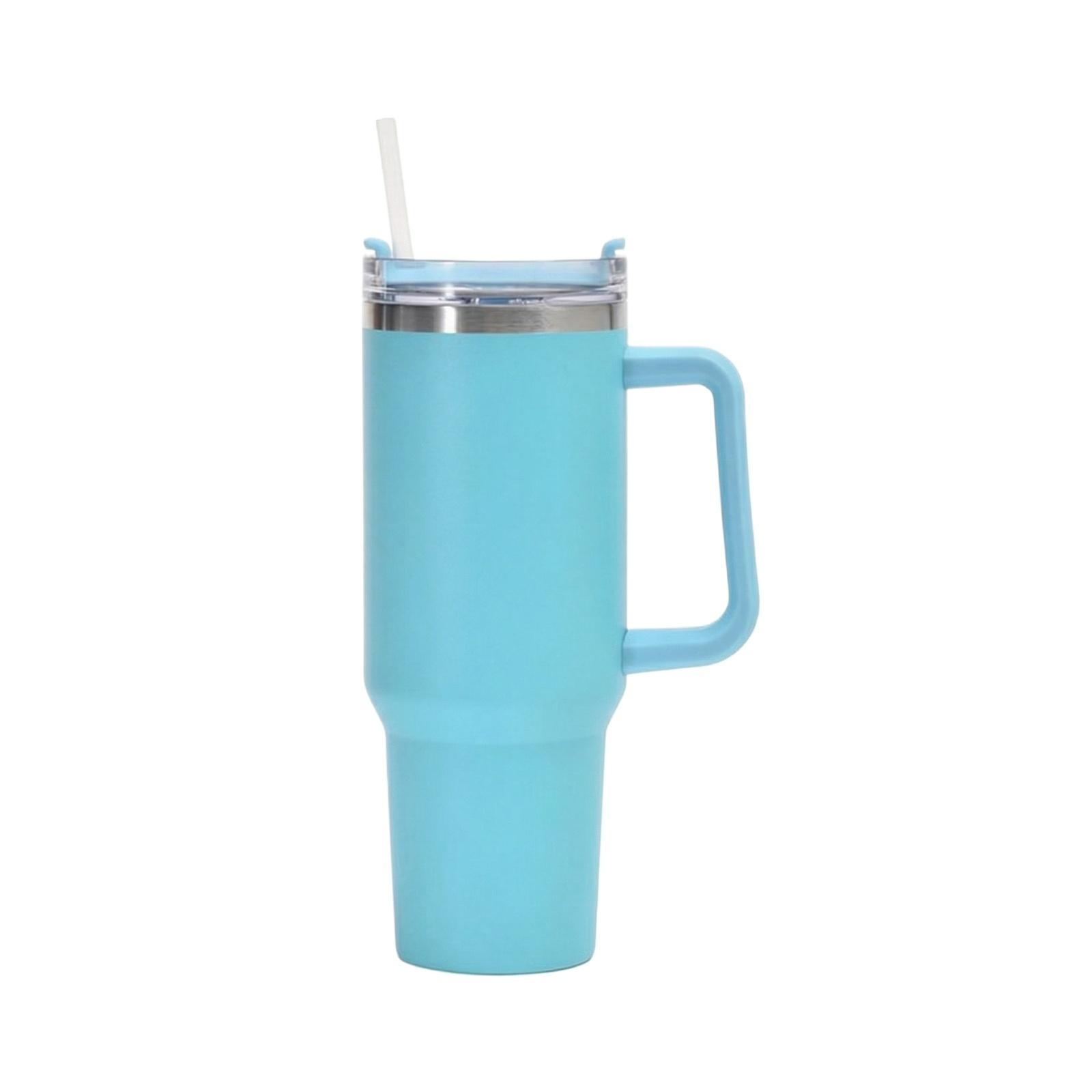 Stainless Steel Insulated Cup Large Capacity Car Cup with Handle Tumbler синий