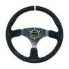 Car Modification Racing Leather/frosted Steering Wheel, Competitive Sports 14 Inch Flat Universal Steering Wheel