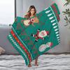 TU Festive Throw Blanket Christmas Decor Holiday Gift Cozy Flannel Fleece Santa Claus Pattern Reindeer Design Winter Warmth Home