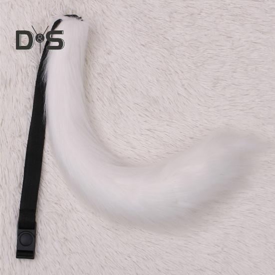 Cosplay Fake Fox Tail Soft Fuzzy Plush Solid Color Adjustable Waist Circumference Elastic Band Performance Club Dance Paty Costumes Prop Artificial