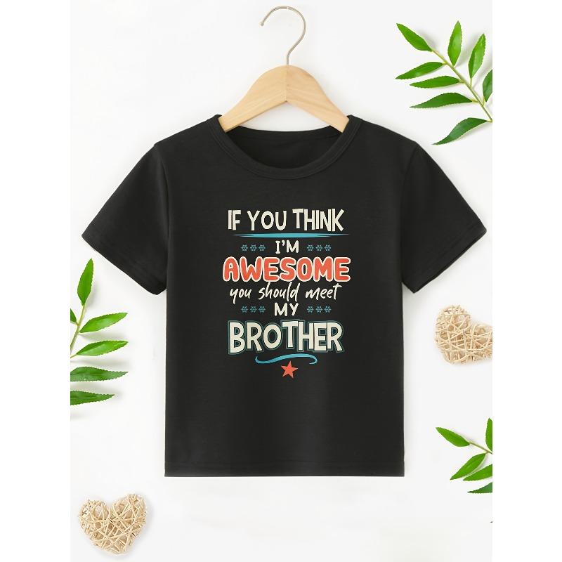 

European sizes Boys T-Shirt with The Phrase IF YOU THINK I M AWESOME Print in a Creative And Versatile Round Neck Design 98cm чёрный
