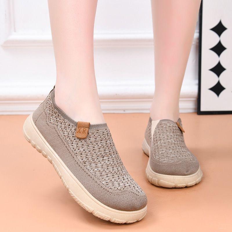 

Новые старые пекинские тканевые туфли, дышащие и удобные женские туфли, нескользящие, сетчатые, с одной педалью, дышащие, одинарные туфли на плоской подошве 40