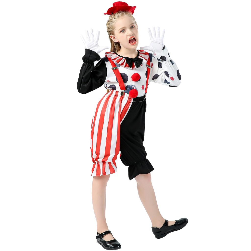 Girls' clown costumes, holiday party costumes, children's day costumes, girls' Halloween costumes