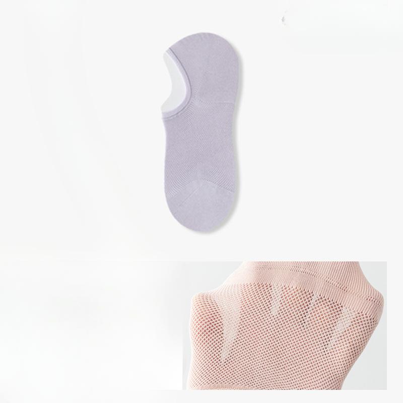 Female Summer Thin Mesh Cotton Antibacterial Antiodor Shallow Mouth Invisible Heel Socks