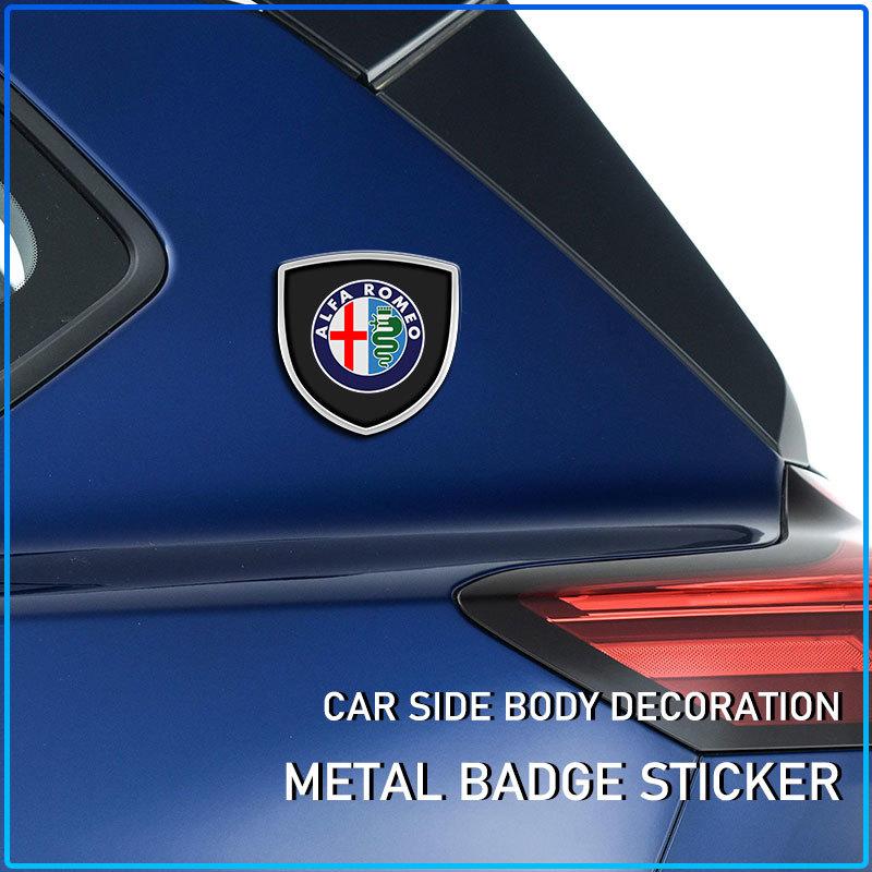 1Pcs 3D Metal Auto Door Shield Emblem Car Body Badge Sticker Styling For Alfa Romeo 147 159 Giulietta Giulia Mito Spider Alpha Nheadrest