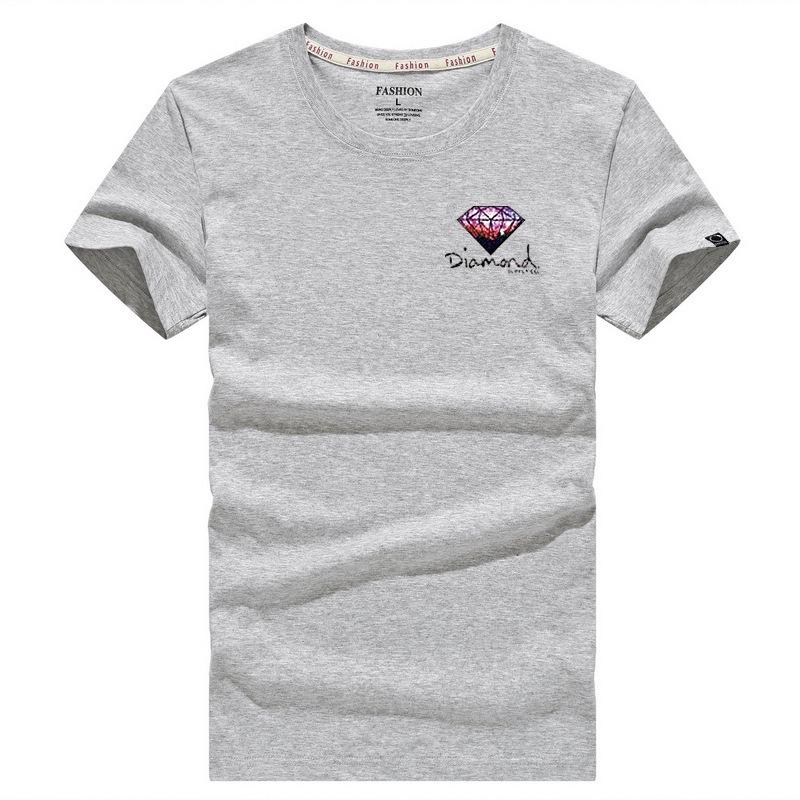 Men's Large White Round Neck Loose-Fit Short-Sleeve T-Shirt