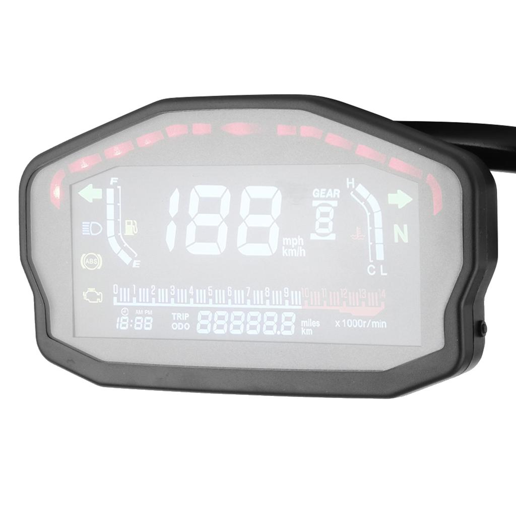 Universeller Motorrad-Kilometerzähler LED LCD Digitaler Tachometer Drehzahlmesser Instrument