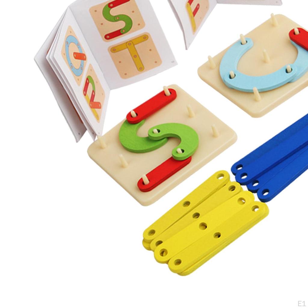 Wooden Geoboard Puzzles Peg Board Geometry Math Toy DIY Graphics Logical Education