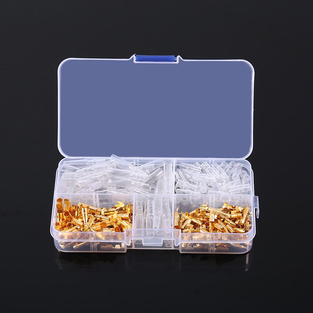 120pcs Brass 3.5mm Bullet Connector Terminal Male & Female with Insulation Cover
