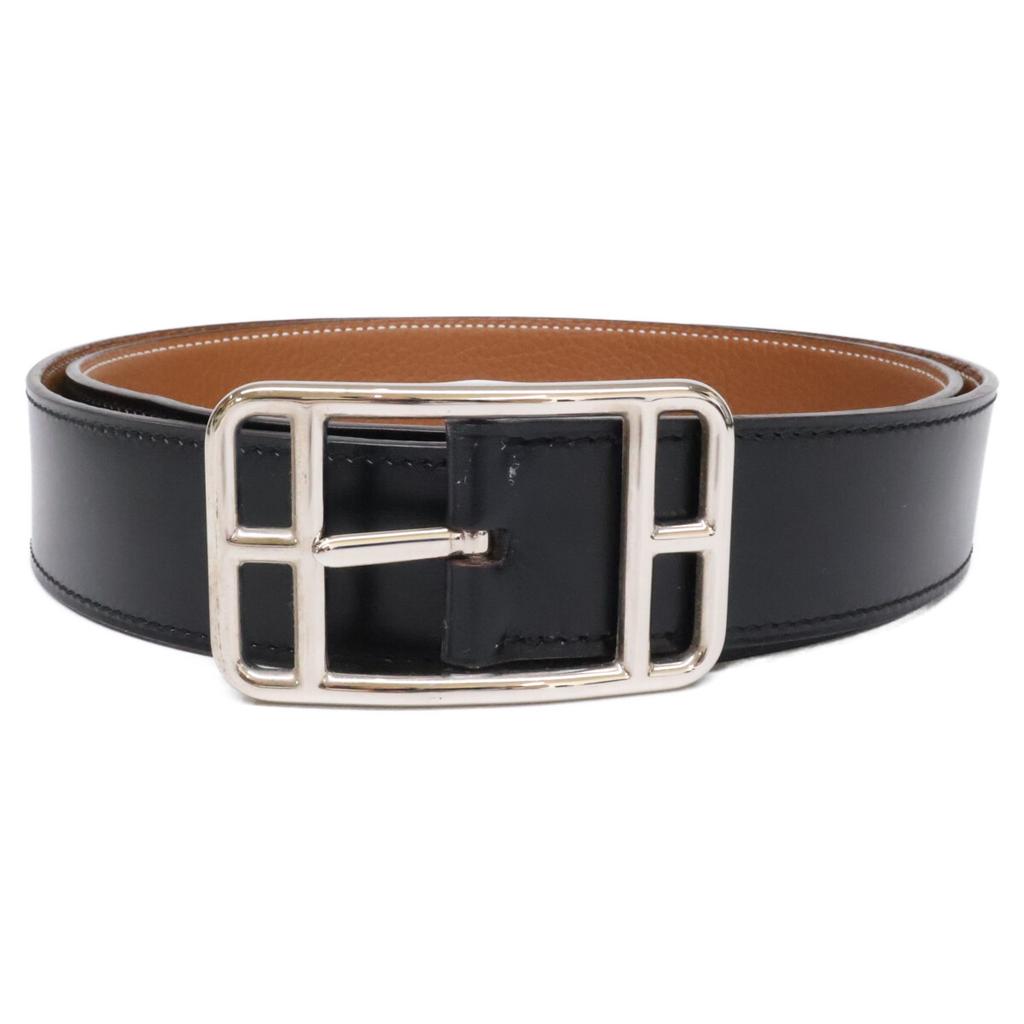 HERMES Cape Cod 32 SVHardware A-stamp Box Calf/Veau Togo Reversible belt 95 Noir / GoldUsed