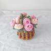 Yousheng Crochet Flowers Coaster Handmade Rose Coaster Potted Flowers Decorative Rose Bouquet Coaster with Basket Gift for Family Friends Flower