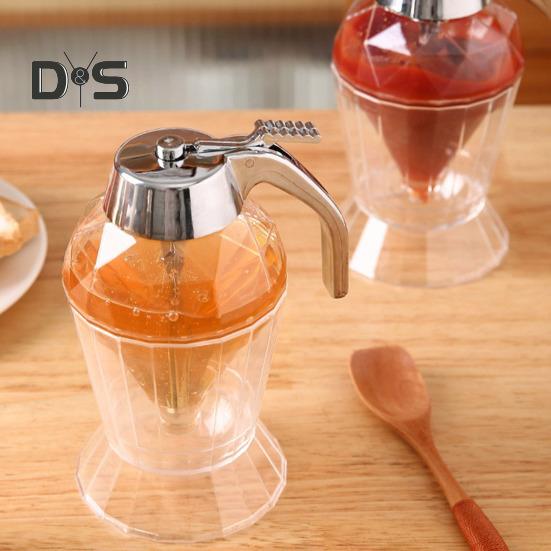 2/3Pcs Distribuidores de xarope de bordo Frascos de mel com design de alça de suporte Grande capacidade Sem BPA Sem gotejamento Suportes de mel