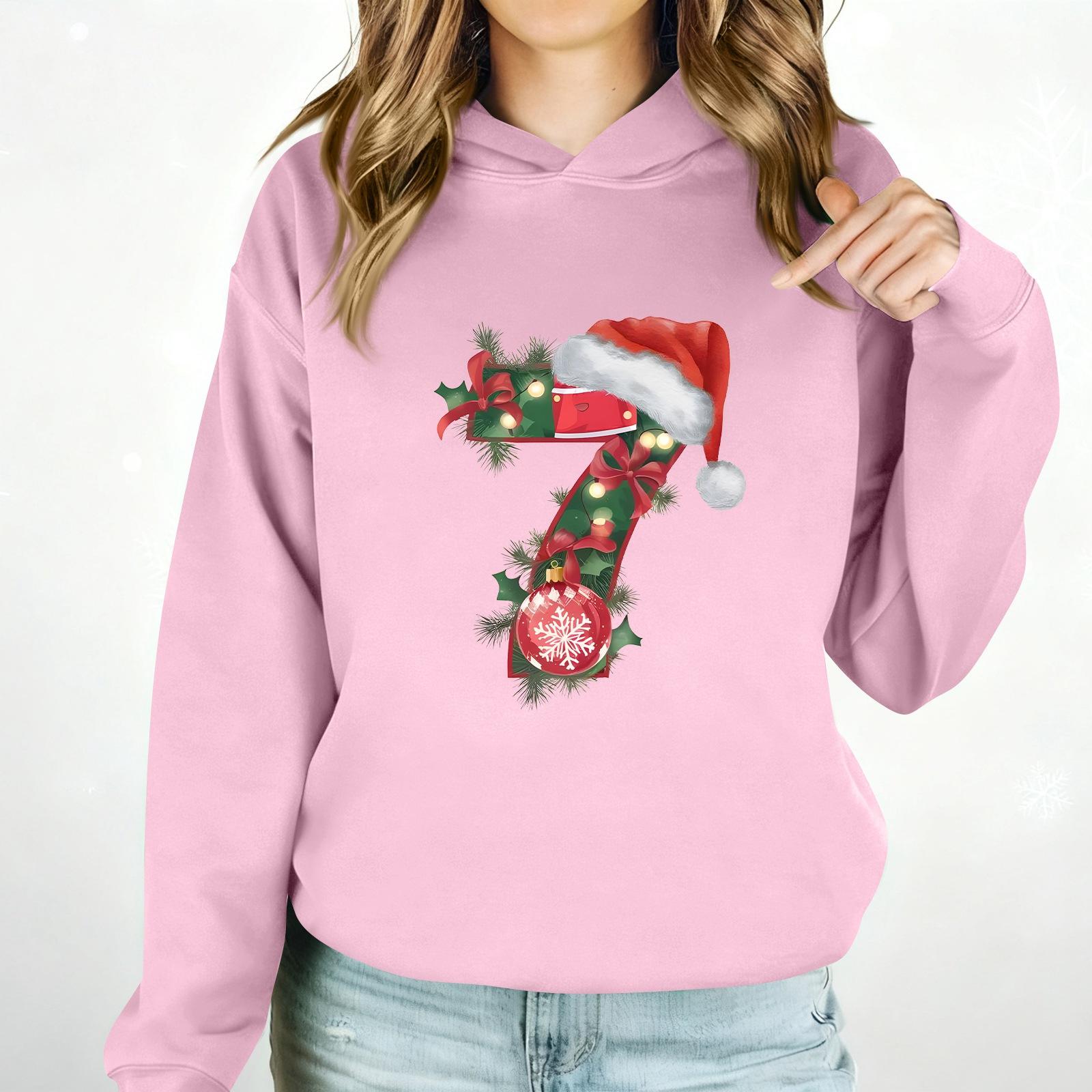 

Женский повседневный модный спортивный костюм с принтом, повседневная толстовка с капюшоном и длинными рукавами M розовый