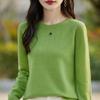 Ny Høst- og Vinterstil Genser Dame Rund hals, Langermet, Løs Strikket Basisgenser