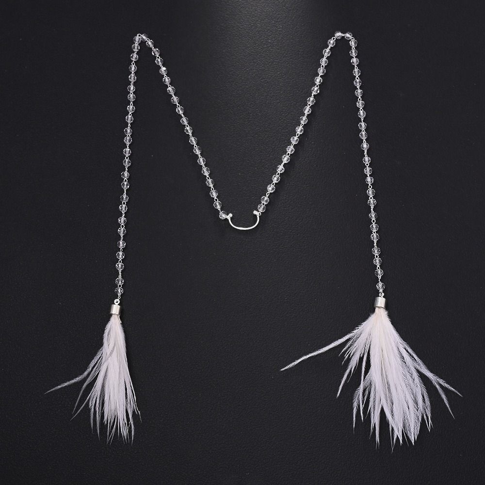 Handmade Design Bead Mask Chain Simple Style Tassel Decoration Metal Mask Chain Sexy Design Feather Face Chain Prom Accessories