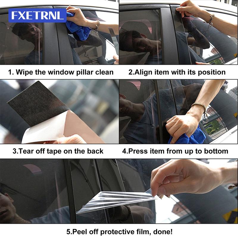 Glossy Black Carbon Fiber Window Door Deal B Pillar Post Cover Sticker For Toyota Camry 2018 2024