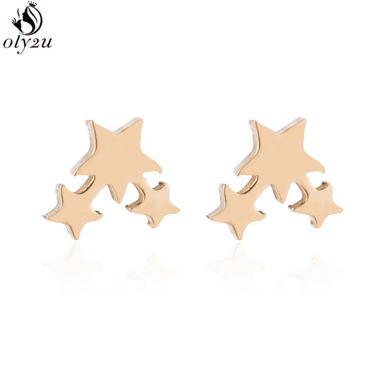 Minimalist Stainless Steel Dentist Tooth Stud Earring Women Men Cute Cross Earings Leaf Swallow Earing Party Accessories