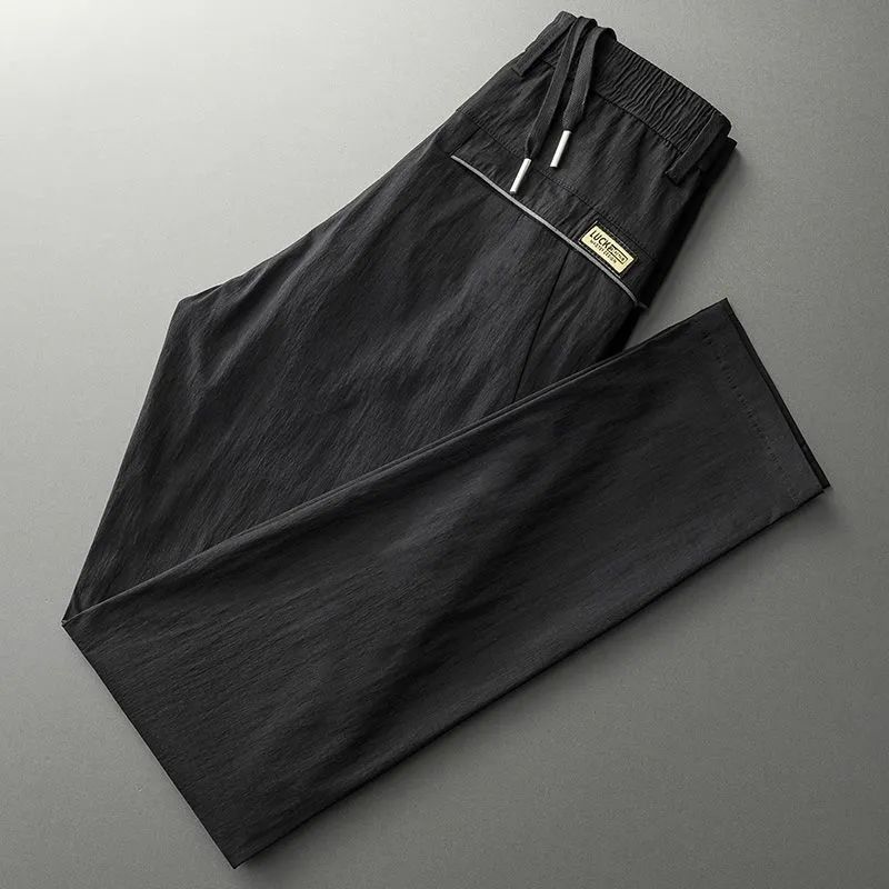 

Летние повседневные брюки, тонкие повседневные мужские прямые брюки, свободные брюки, облегающий крой 38