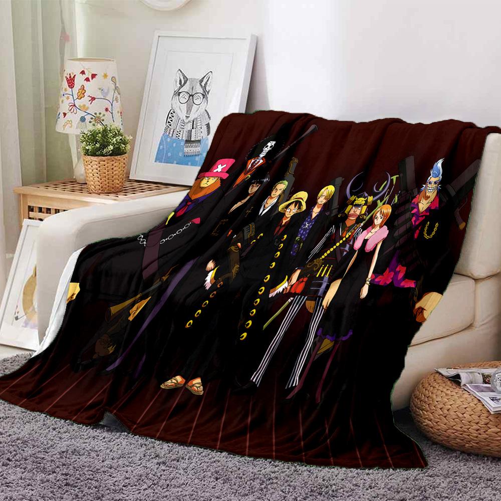 1pc One Piece Adventure flannel Blanket for Super Soft Cute Comfort Blanket for Travel Bedding Couch Sofa Blanket Y8254