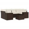 VidaXL Salon de Jardin avec Coussins 7 pcs, Canapés avec Dossier, Ensemble de Meubles, Mobilier de Terrasse Patio, Marron 3222322