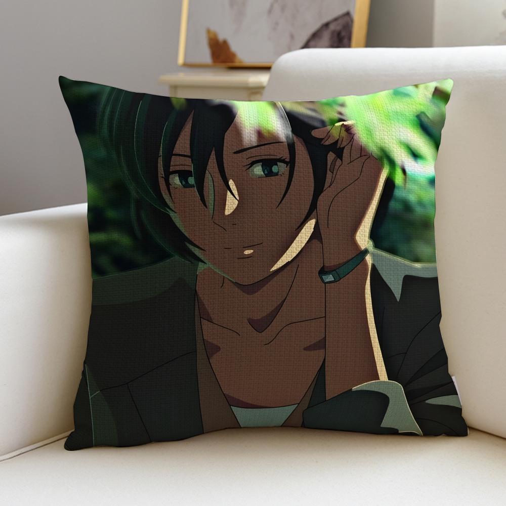 Serene TThe Garden of WordsS Cushion Cover Breathable and skinfriendly linen pillowcase square removable and washable cushion
