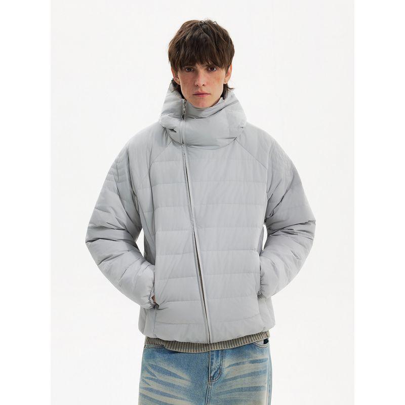 Blaexit Lightweight Ribbed down Jacket for Men, Winter High-End Thin Slim-Fit Warm Cotton Coat