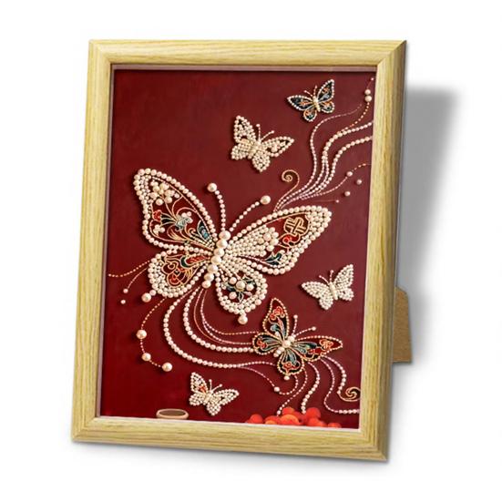 Chinese Horse Year Faux Pearl Painting Kit DIY 3D Lunar New Year Wall Art Zodiac Horse Home Craft Kit Spring Festival Gifts for Beginners Adults