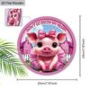 2D Flat 1pc Valentine's Day Pink Pig Wooden Hanging Ornament, Wall-Mounted Decor for Bar, Kitchen, Coffee, Home, Living Room, Office, Party
