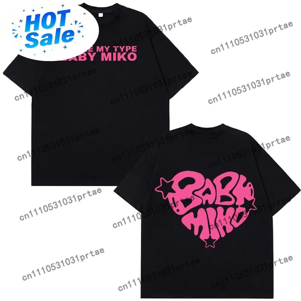 Young Miko Baby Miko Merch Fans T Shirts Unisex Wounisex Fashion Aesthetic Shortsleeved Cotton Tshirt Summer Oversized Male Black