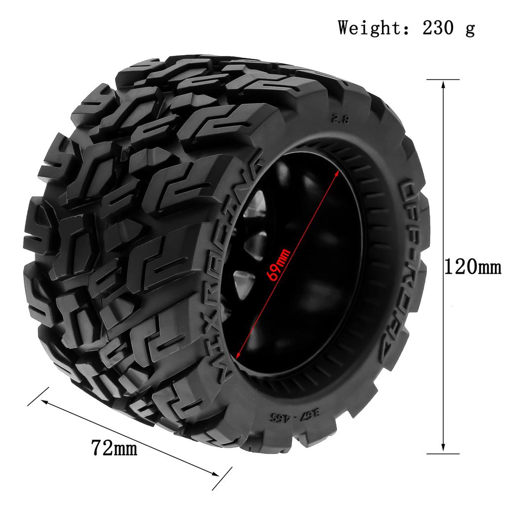 Remote Control Crawler Rubber Car Orange Tires 120*72*69mm 4pcs Replacement for Hpi Mk2 1Celsius10 Remote Control Ca