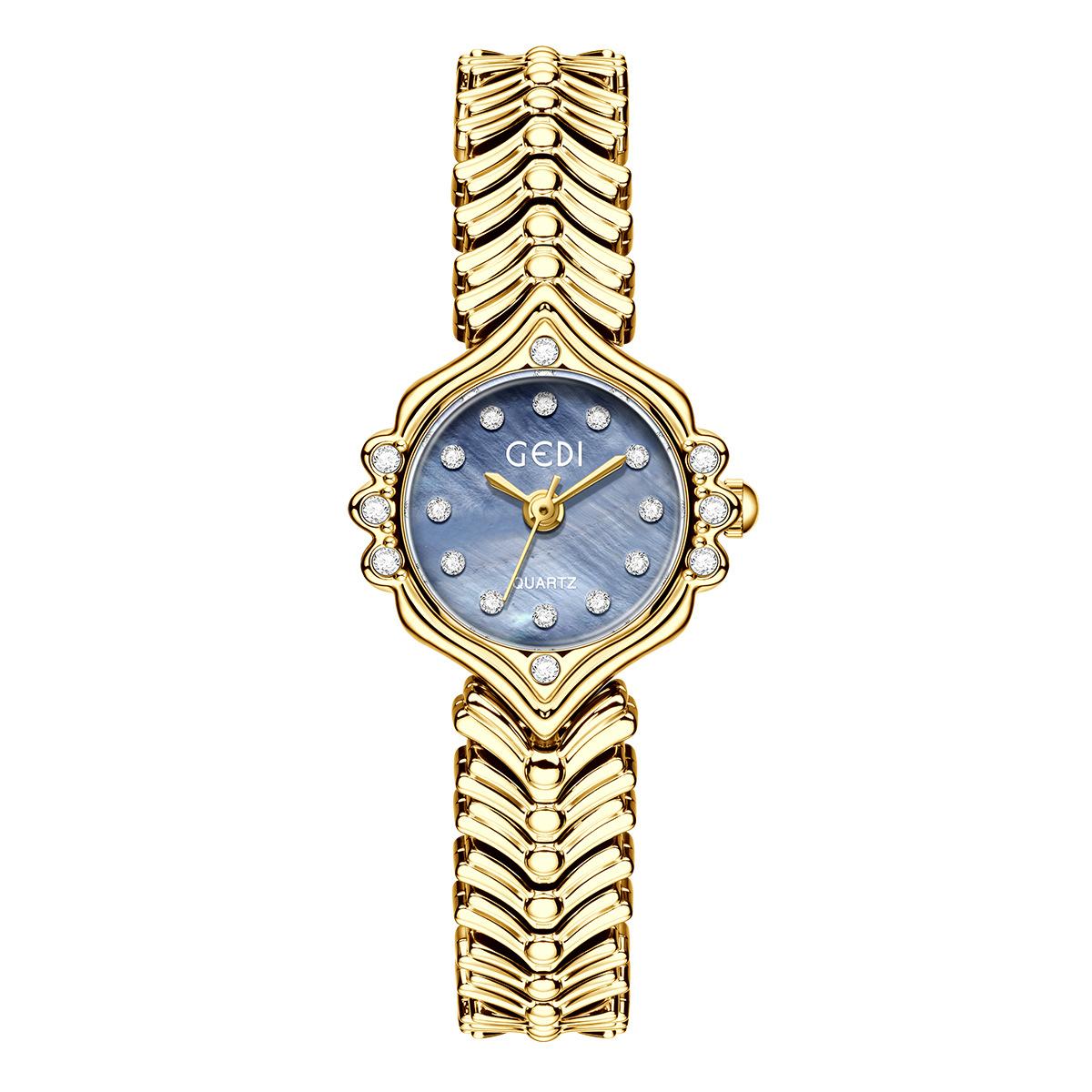 

UTHAI CQ448 Модные женские часы с инкрустированным бриллиантами перламутровым браслетом «рыбий хвост», женские кварцевые часы класса люкс