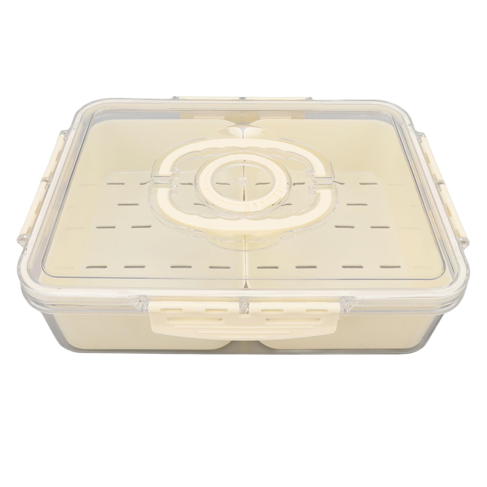 

Sealed Food Storage Container with Lid,2-Compartment Divided Fridge Organizer Box (BPA Free,US FDA) A