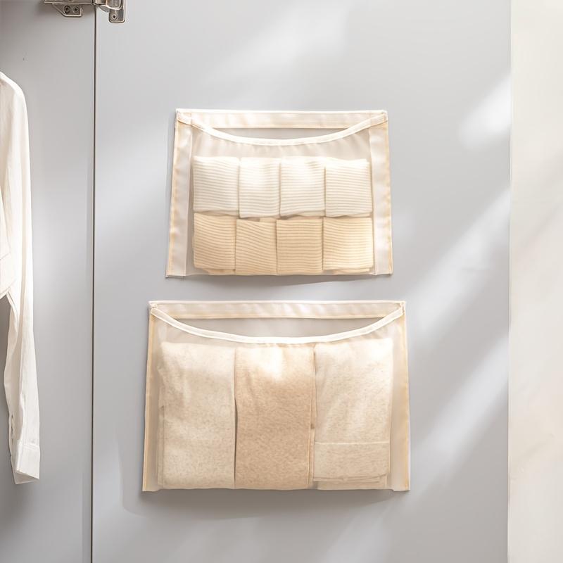 Underwear Storage Bag Hanging Sock Panties Organizer Dorm Wall Mounted Mesh Pocket Door Back Wardrobe Inner Side Bag